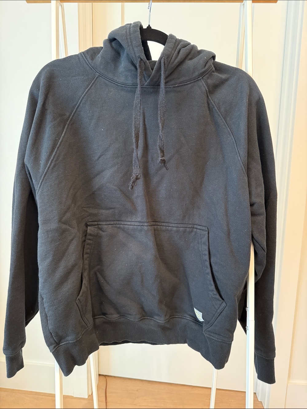 RVCA Black Crewneck Hoodie with Kangaroo Pocket